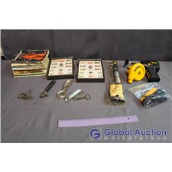 Lot of Misc (Bionaire 250 psi Inflator, Misc Hardware, Vintage Readers Digest, Canada Stamps)
