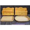 Image 1 : (2) Wooden Letter Holders & (2) Wooden Trays