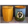 Image 1 : (2) Wooden Barrels, 1 Hand Painted, 1 Unpainted