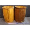 Image 2 : (2) Wooden Barrels, 1 Hand Painted, 1 Unpainted