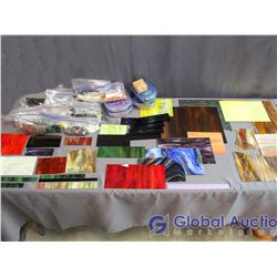 Huge Lot of Assorted Stained Glass Pieces, Tiles, Strips, & Large Sheets