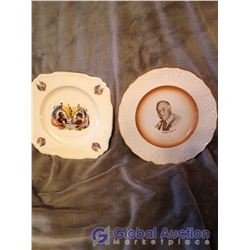 Churchill & Rosevelt WW2 Comemorative Plates (1 Churchill/Rosevelt, 1 Rosevelt)