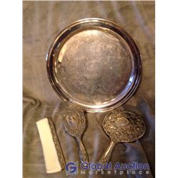 Silver Dresser Set & Tray