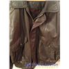 Image 2 : Mens Dark Brown Leather Jacket - Size Large