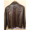 Image 3 : Mens Dark Brown Leather Jacket - Size Large