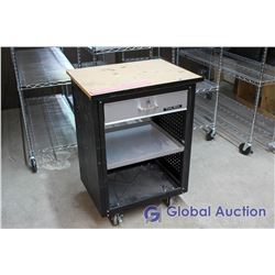 Black Rolling Work Table