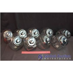 Lot Of Glass Candy Jars (9)