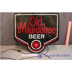 Old Milwaukee Beer Light Up Sign (Cord Broken)