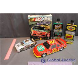 Quaker State, Pennzoil Motor Oil, WIN95 Racing Game, Quaker State Model Car & Tin