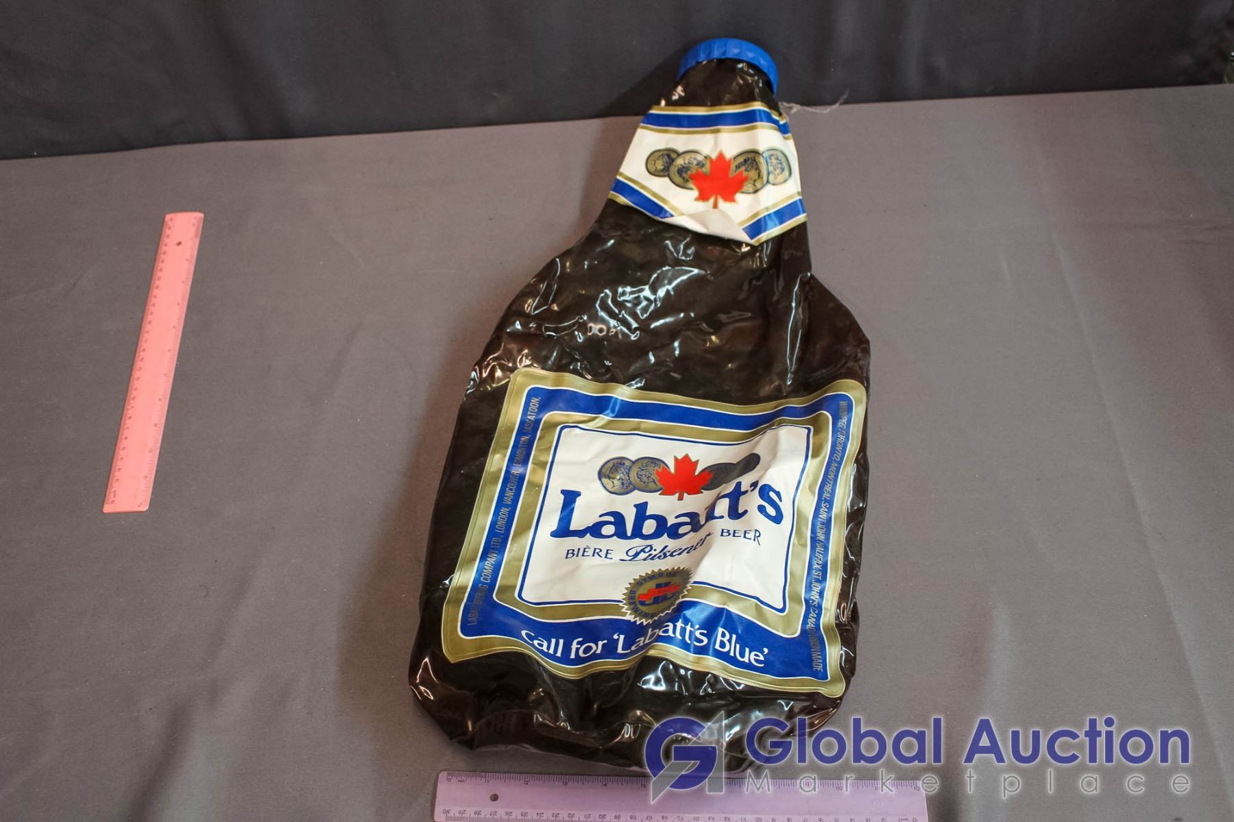Corona & Moosehead Buckets w/Glasses & Labatt Blue Blow Up Bottle