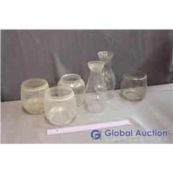Lot of Various Vintage Glass Lantern Globes (6)