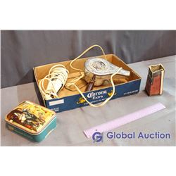 Vintage Hair Dryer, Hair Clippers, Tin of Dressmakers Pins