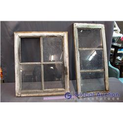 Antique Wooden Windows (20" x 24", 13" x 28")