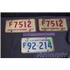 Image 1 : Lot of SK License Plates (3 Plates - 1 1972, Matched set of 1971)