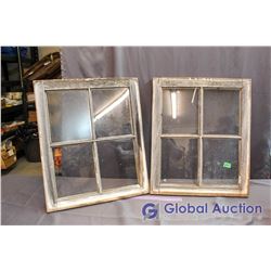 (2) Vintage Wooden Windows (24"x20")