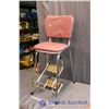 Image 1 : Vintage Chrome Kitchen Step Chair - Maroon
