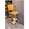 Image 1 : Vintage Chrome Kitchen Step Chair - Orange