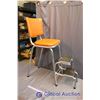 Image 2 : Vintage Chrome Kitchen Step Chair - Orange