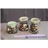 Image 1 : (3) Glass Canisters of Assorted Buttons