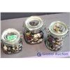 Image 2 : (3) Glass Canisters of Assorted Buttons
