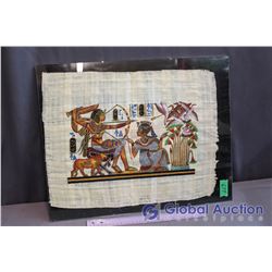 Vintage Framed Cloth Egyptian Art