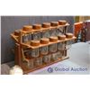 Image 1 : Vintage Wooden Revolving Spice Rack with Glass Canisters - Unused with Box