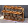 Image 2 : Vintage Wooden Revolving Spice Rack with Glass Canisters - Unused with Box
