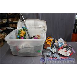 Lot of Misc Toys & Plastic Tote