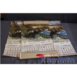 (2) Vintage Unopened Farmer's Weekly & (3) Massey Harris Calendars