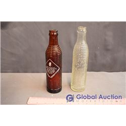 (2) Antique Orange Crush Glass Bottles