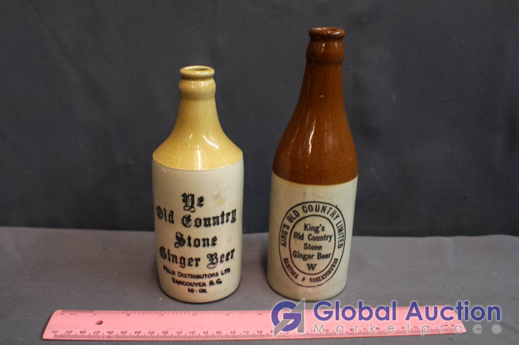(2) Vintage Ginger Beer Bottles