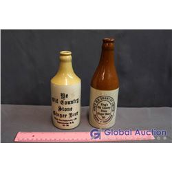 (2) Vintage Ginger Beer Bottles