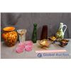 Image 1 : Lot of Glassware, Vases, Carnival Glass Bowl, Decor