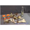 Image 1 : Lot of Oil Lamp Parts & Small Lamp