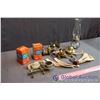 Image 2 : Lot of Oil Lamp Parts & Small Lamp