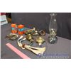 Image 3 : Lot of Oil Lamp Parts & Small Lamp
