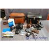 Image 2 : (2) Leather Camera Bags with Contents - Olympus Camera, Misc