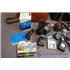 Image 3 : (2) Leather Camera Bags with Contents - Olympus Camera, Misc