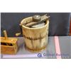 Image 4 : Vintage Wooden Ice Cream Maker, Butter Press And Metal Weights