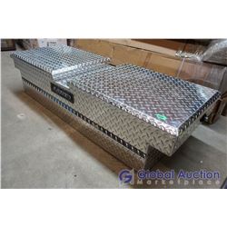 Lund Checkerplate Toolbox - Gull Wing Lids, New, Comes with Install Hardware Missing Keys