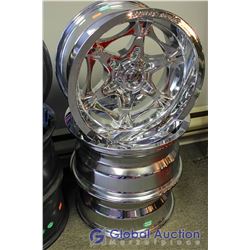 Jesse James Lawless 6 J100 Polished Chrome Rims - Bid Price is Per Rim, Times 3 Rims