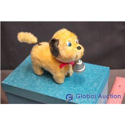 Vintage Windup Tin/Fur Dog Toy - Working