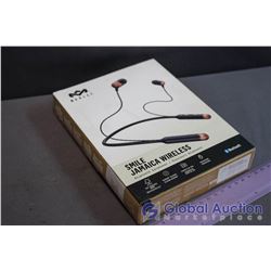 NIB Marley Smile Jamaica Wireless Bluetooth Earphones, W/ Wood Inlay