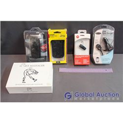 Lot Of Tech In Box (USB Sync Charger, Bluetooth Headset, Massager, Cases)