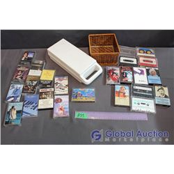 Lot of Casettes, Carrying Case and Basket