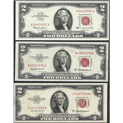 Lot of (3) 1953/1963 $2 Legal Tender Notes