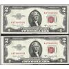 Image 1 : Lot of (2) 1953B $2 Legal Tender Notes