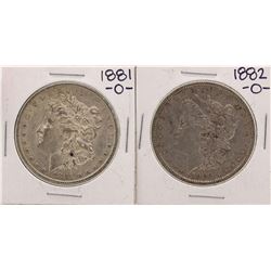 Lot of 1881-O & 1882-O $1 Morgan Silver Dollar Coins