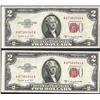 Image 1 : Lot of (2) 1953B $2 Legal Tender Notes
