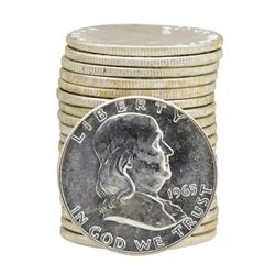 Roll of (20) 1963 Brilliant Uncirculated Franklin Half Dollars